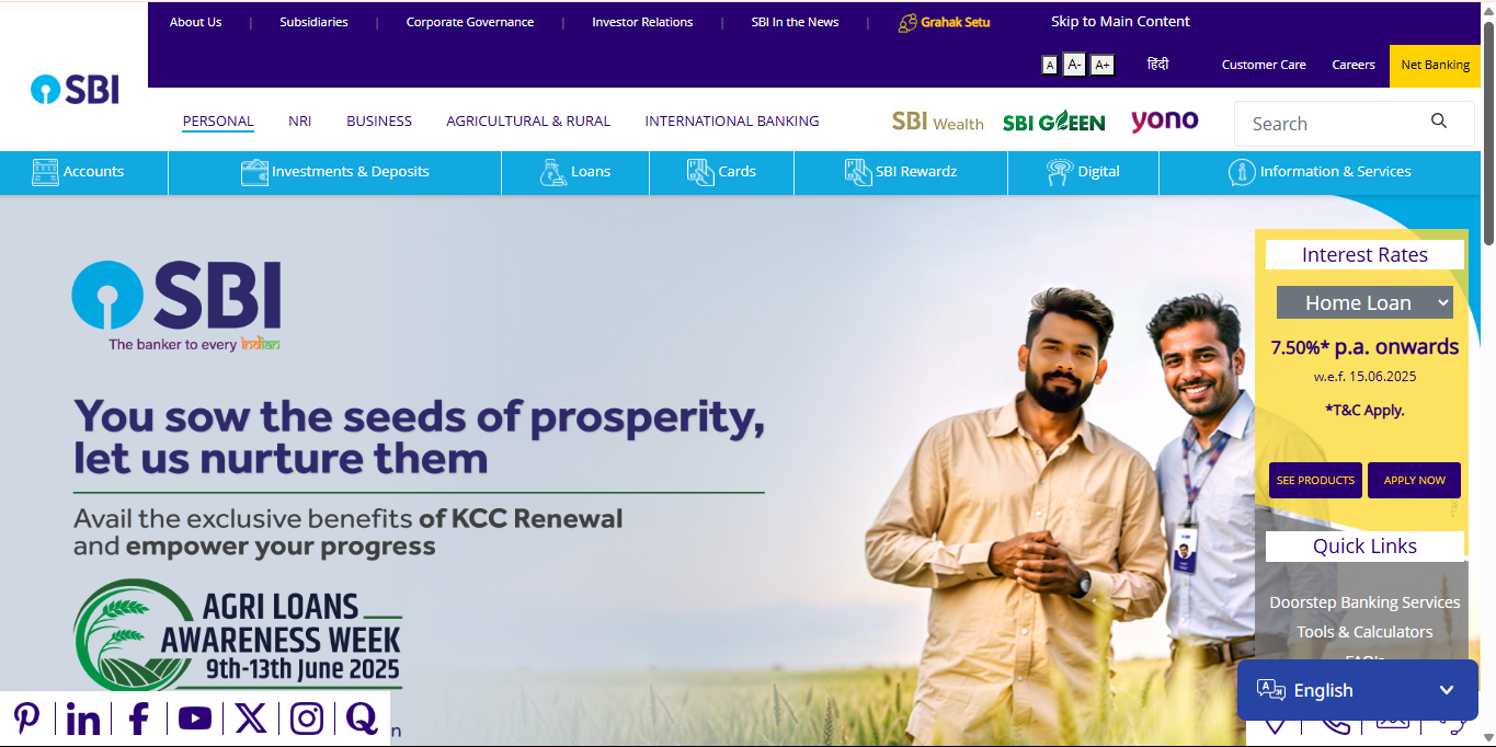 SBI Official Website