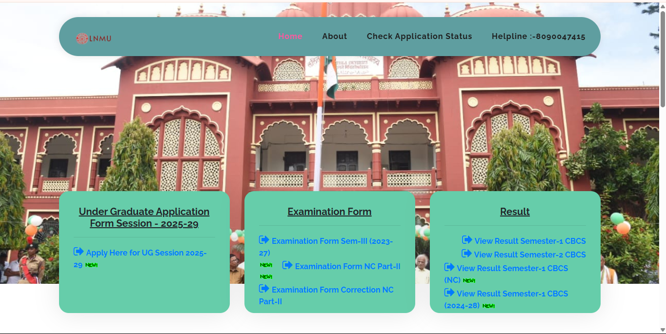 LNMU UG Admission Section
